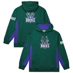Milwaukee Bucks Hardwood Classics Team Origins Fleece Pullover Hoodie Hunter Green - NBA