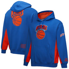 New York Knicks Hardwood Classics Team Origins Fleece Pullover Hoodie Blue - NBA