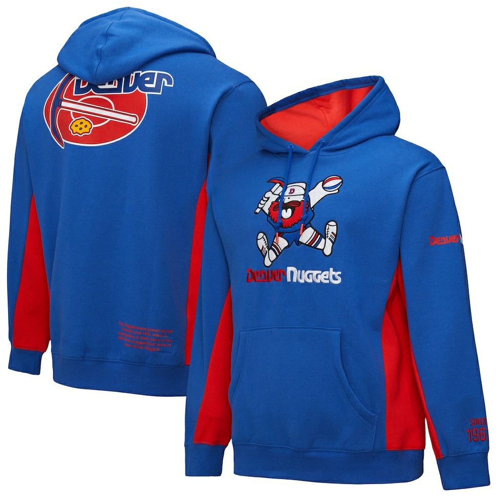 Denver Nuggets Hardwood Classics Team Origins Fleece Pullover Hoodie Royal - NBA
