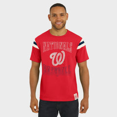 Washington Nationals Darius Rucker Collection by Fanatics Distressed Sleeve Stripe T-Shirt - MLB