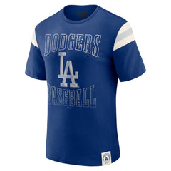Los Angeles Dodgers Darius Rucker Collection by Fanatics Distressed Sleeve Stripe T-Shirt - MLB