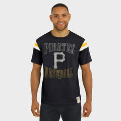 Pittsburgh Pirates Darius Rucker Collection by Fanatics Distressed Sleeve Stripe T-Shirt - MLB