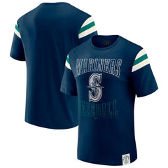 Seattle Mariners Darius Rucker Collection by Fanatics Distressed Sleeve Stripe T-Shirt - MLB