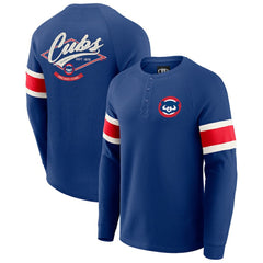 Chicago Cubs Darius Rucker Collection by Fanatics Waffle-Knit Raglan Long Sleeve Henley T-Shirt - MLB