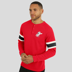 Cincinnati Reds Darius Rucker Collection by Fanatics Waffle-Knit Raglan Long Sleeve Henley T-Shirt - MLB