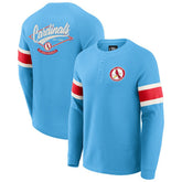St. Louis Cardinals Darius Rucker Collection by Fanatics Waffle-Knit Raglan Long Sleeve Henley T-Shirt - MLB