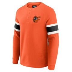 Baltimore Orioles Darius Rucker Collection by Fanatics Waffle-Knit Raglan Long Sleeve Henley T-Shirt - MLB