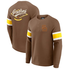 San Diego Padres Darius Rucker Collection by Fanatics Waffle-Knit Raglan Long Sleeve Henley T-Shirt - MLB