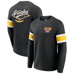 Pittsburgh Pirates Darius Rucker Collection by Fanatics Waffle-Knit Raglan Long Sleeve Henley T-Shirt - MLB