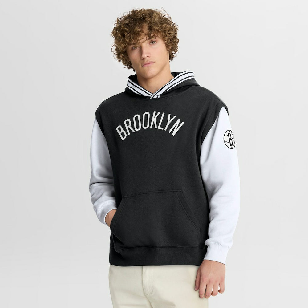 Brooklyn Nets Half Court Shot Clock Fastbreak Hoodie Black/White - NBA