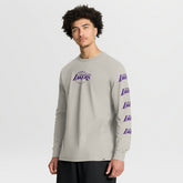 Los Angeles Lakers Crossover Collection Ball Screen Action Premium Long Sleeve T-Shirt Cream - NBA
