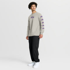 Los Angeles Lakers Crossover Collection Ball Screen Action Premium Long Sleeve T-Shirt Cream - NBA