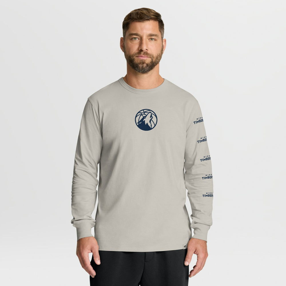 Minnesota Timberwolves Crossover Collection Ball Screen Action Premium Long Sleeve T-Shirt Cream - NBA
