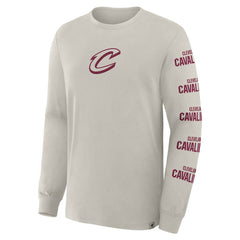 Cleveland Cavaliers Crossover Collection Ball Screen Action Premium Long Sleeve T-Shirt Cream - NBA