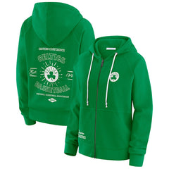 Boston Celtics WEAR by Erin Andrews Women's Vintage Full-Zip Raglan Hoodie Green - NBA