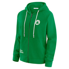 Boston Celtics WEAR by Erin Andrews Women's Vintage Full-Zip Raglan Hoodie Green - NBA