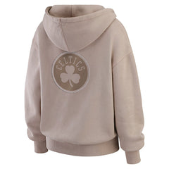 Boston Celtics WEAR by Erin Andrews Women's Washed Pullover Crewdie Tan - NBA