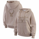 Milwaukee Bucks WEAR by Erin Andrews Women's Washed Pullover Crewdie Tan - NBA