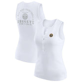 Denver Nuggets WEAR by Erin Andrews Women's Rib-Knit Henley Tank Top White - NBA