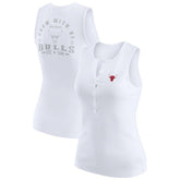 Chicago Bulls WEAR by Erin Andrews Women's Rib-Knit Henley Tank Top White - NBA