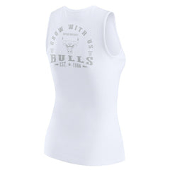 Chicago Bulls WEAR by Erin Andrews Women's Rib-Knit Henley Tank Top White - NBA