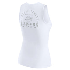 Los Angeles Lakers WEAR by Erin Andrews Women's Rib-Knit Henley Tank Top White - NBA