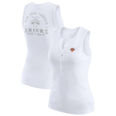 New York Knicks WEAR by Erin Andrews Women's Rib-Knit Henley Tank Top White - NBA