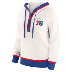 Philadelphia 76ers WEAR by Erin Andrews Women's Plus Size Hoodie Sweater Cream - NBA