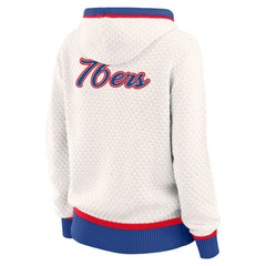 Philadelphia 76ers WEAR by Erin Andrews Women's Plus Size Hoodie Sweater Cream - NBA