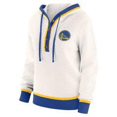 Golden State Warriors WEAR by Erin Andrews Women's Plus Size Hoodie Sweater Cream - NBA