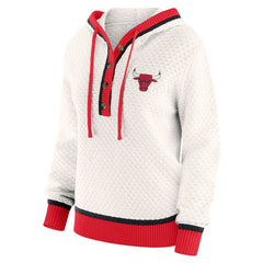 Chicago Bulls WEAR by Erin Andrews Women's Plus Size Hoodie Sweater Cream - NBA