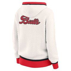 Chicago Bulls WEAR by Erin Andrews Women's Plus Size Hoodie Sweater Cream - NBA
