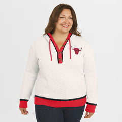 Chicago Bulls WEAR by Erin Andrews Women's Plus Size Hoodie Sweater Cream - NBA