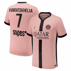Khvicha Kvaratskhelia Paris Saint-Germain Youth 2024/25 Third Replica Player Jersey Pink | Nike discount