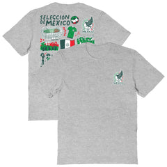 Mexico National Team Vive La Fete Women's Impressions Artwork T-Shirt Heather Gray - FIFA World CUP