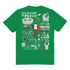 Mexico National Team Vive La Fete Women's Impressions Artwork T-Shirt Green - FIFA World CUP