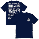 Real Madrid Vive La Fete Women's Impressions Artwork T-Shirt Navy - FIFA World CUP