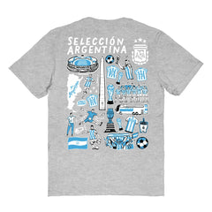 Argentina National Team Vive La Fete Women's Impressions Artwork T-Shirt Heather Gray - FIFA World CUP