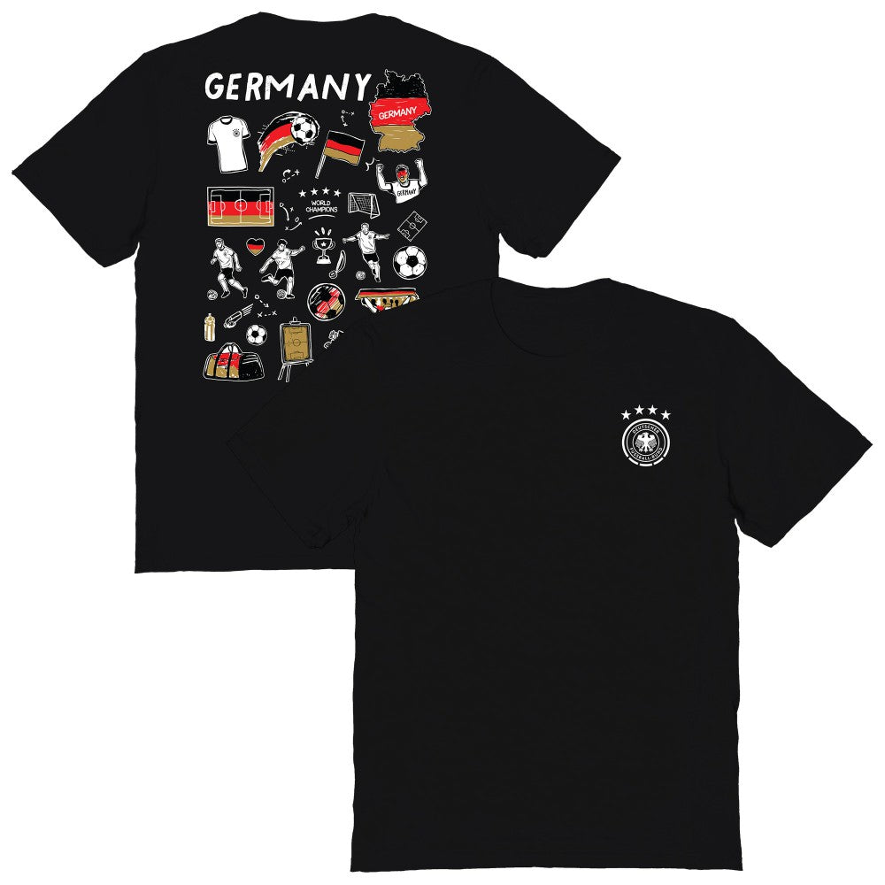 Germany National Team Vive La Fete Women's Impressions Artwork T-Shirt Black - FIFA World CUP