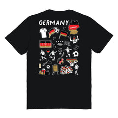 Germany National Team Vive La Fete Women's Impressions Artwork T-Shirt Black - FIFA World CUP