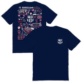 Barcelona Vive La Fete Women's Impressions Artwork T-Shirt Navy - FIFA World CUP
