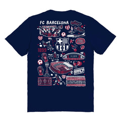 Barcelona Vive La Fete Women's Impressions Artwork T-Shirt Navy - FIFA World CUP