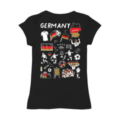 Germany National Team Vive La Fete Girls Youth Color Badge Fitted T-Shirt Black - FIFA World CUP