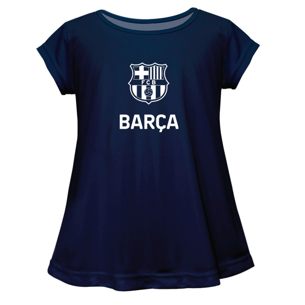 Barcelona Vive La Fete Girls Youth Color Badge A-Line Top Navy - FIFA World CUP