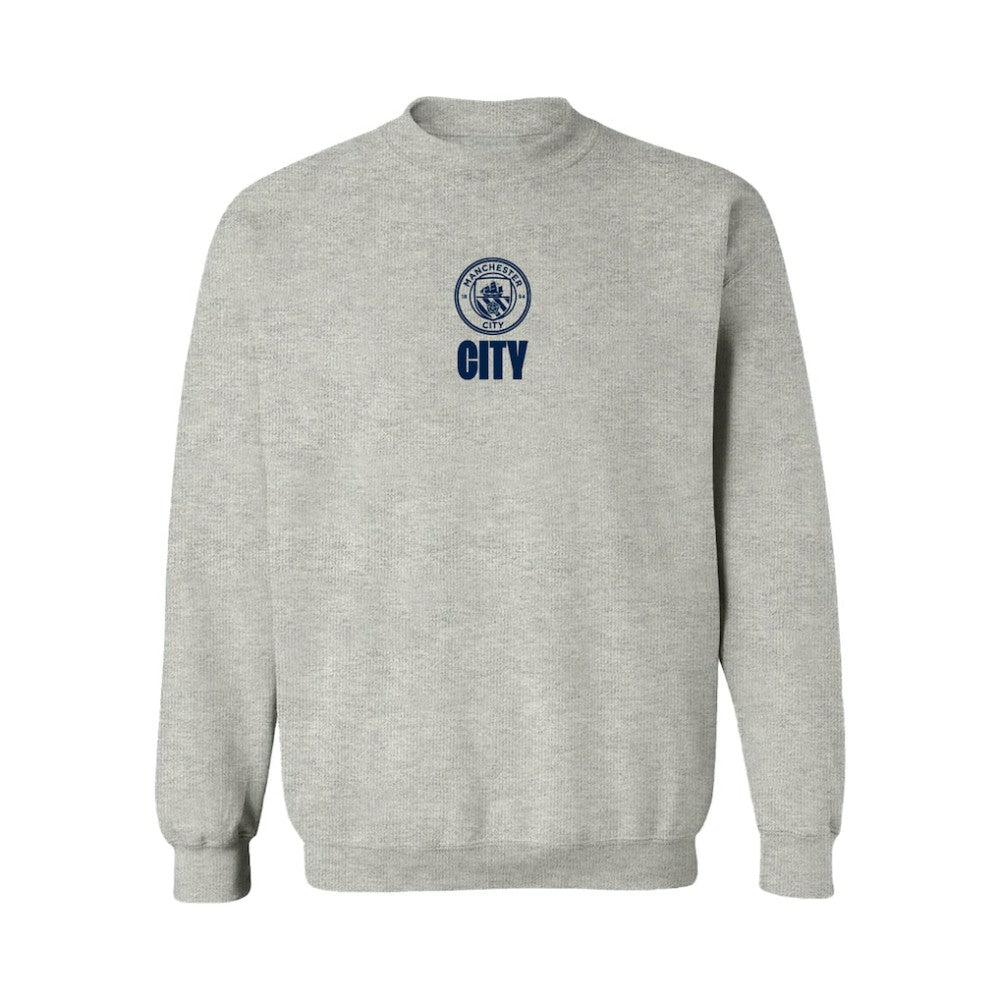 Manchester City Vive La Fete Women's Color Badge Pullover Sweatshirt Heather Gray - FIFA World CUP