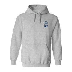 Manchester City Vive La Fete Women's Color Badge Pullover Hoodie Heather Gray - FIFA World CUP