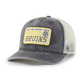 Boston Bruins '47 Canteen Pigment Dyed Patch Trucker Adjustable Hat - Charcoal - NHL