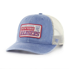 New York Rangers '47 Canteen Pigment Dyed Patch Trucker Adjustable Hat - Blue - NHL