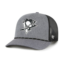 Pittsburgh Penguins '47 Carbon Rope Trucker Adjustable Hat - Gray - NHL