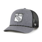 New York Rangers '47 Carbon Rope Trucker Adjustable Hat - Gray - NHL